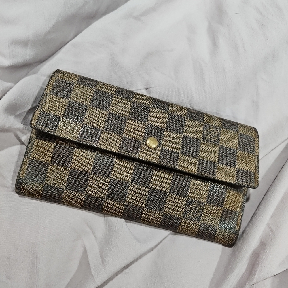Louis Vuitton International Damier Ebene Long Canvas Wallet